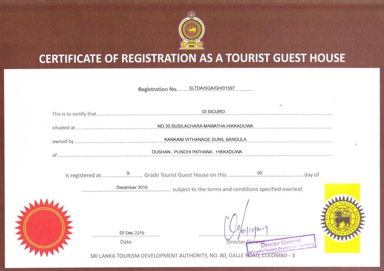 Di Sicuro Tourist Inn Hikkaduwa Dış mekan fotoğraf